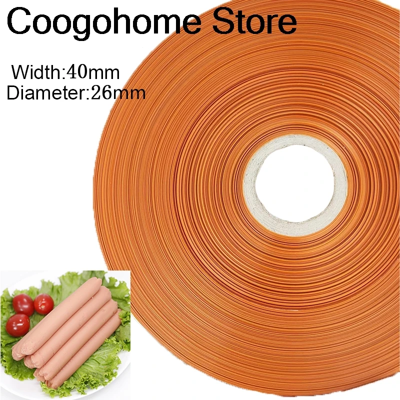 40mm Plastic Sausage Casings for Ham Starch Sausage German Sausage Bags Brown Color Kitchen Tools for Meat Grinder Machine