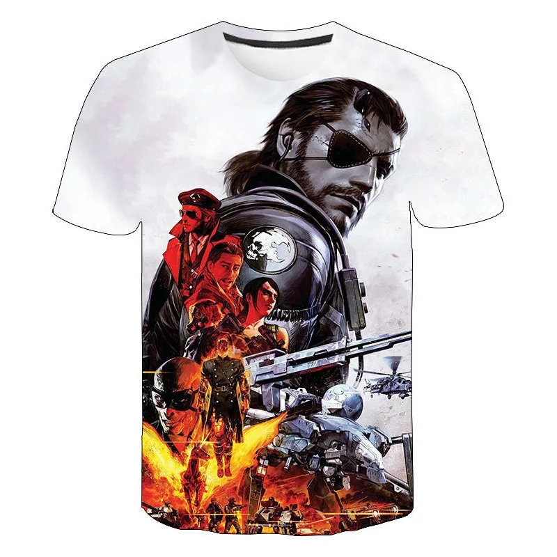 Metal Gear Solid T-Shirts Game 3D Print Streetwear Men Women Fashion Oversized Short Sleeve T Shirt Kids Tees Tops Man Clothing