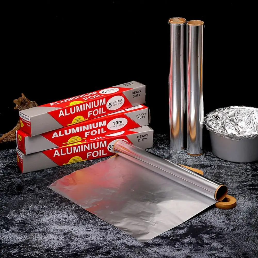 5M/10M/20M Aluminium Catering Tin Foil Disposable Thickened Baking Wrap Tin Foil Heat Safe BBQ Accessories Food Tin Foil