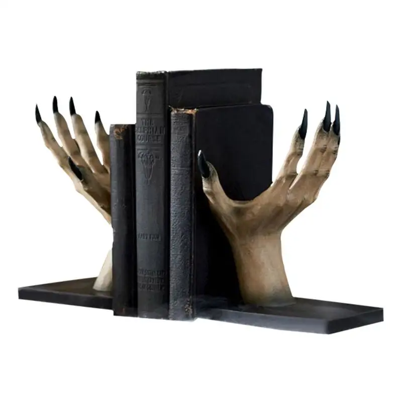 

Gothic Bookends Scary Hand Bookends Shelves Anti-Slip Book Support For Organized Libraries Bookshelf Stopper For Spooky