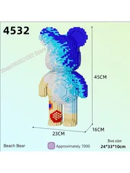 Bearbrick 3D Microparticles Violent Bear Building Blocks Mini Model Micro Assembled Bricks Children Toys for kids friends