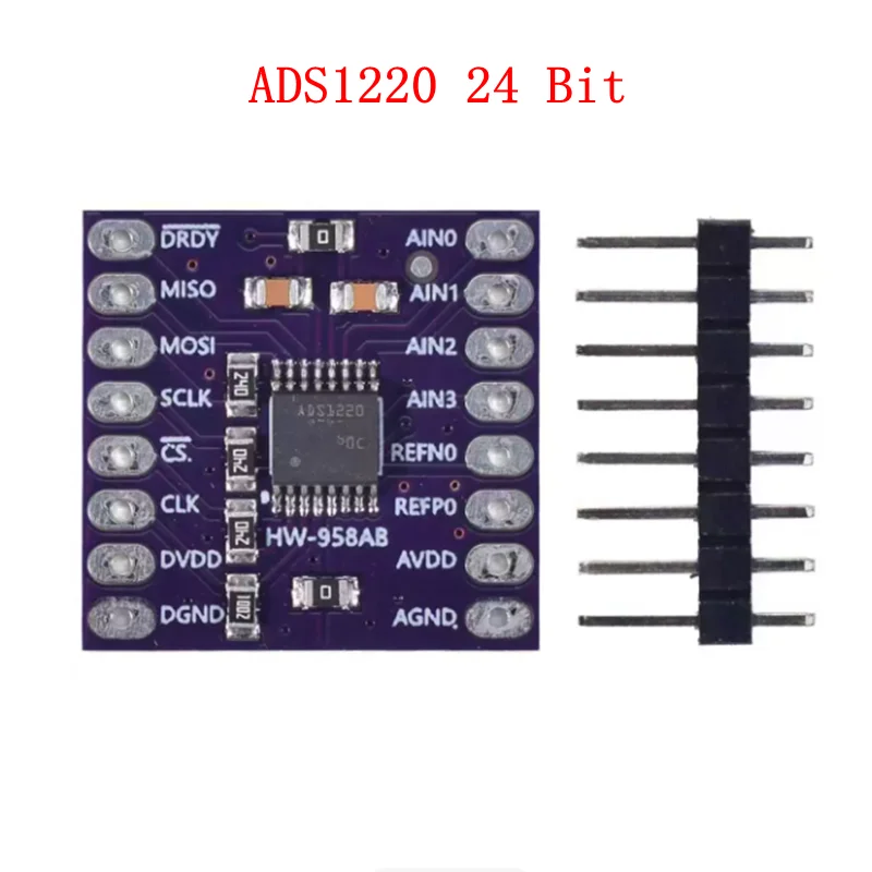 1PCS ADS1120 ADS1220 ADC 24 Bit Converter Module I2C Low Power 24 Bit Analog-to-Digital Converter