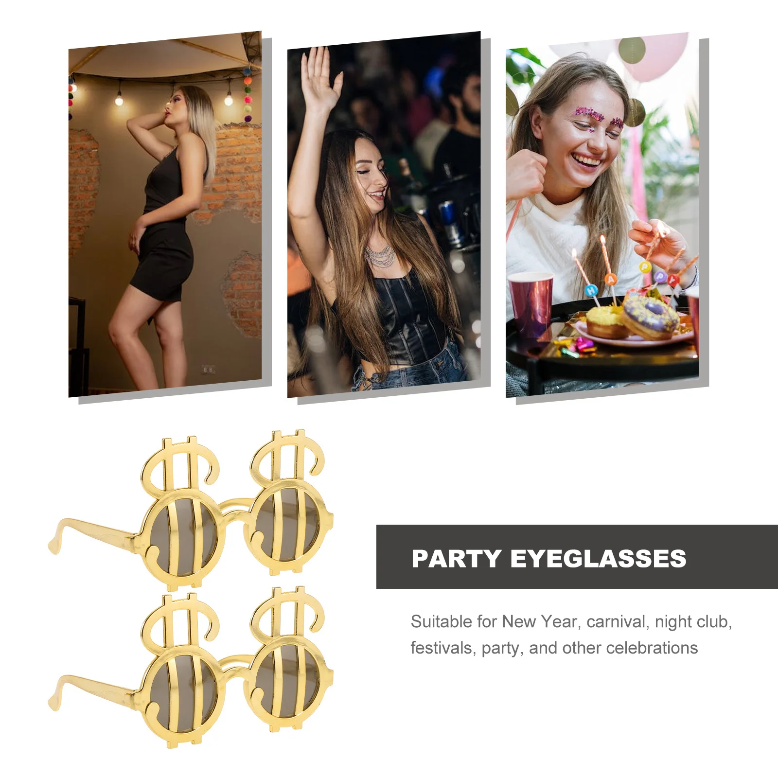 

3 шт. очки в форме доллара, креативные забавные очки для костюмированных вечеринок, фестивалей, карнавальных сценических шоу, очки в форме доллара