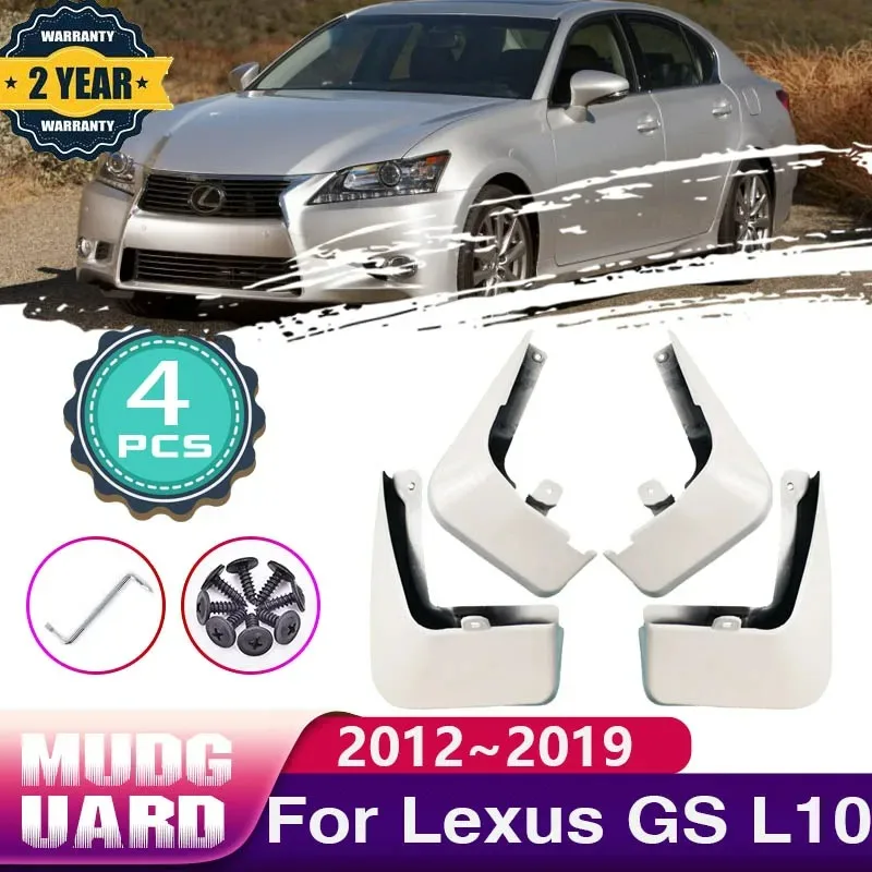 Car MudFlaps for Lexus GS L10 2012~2019 Mudguards Guards Front Rear Wheel Fender Auto Baking Paint Protect Mud flaps Accessories