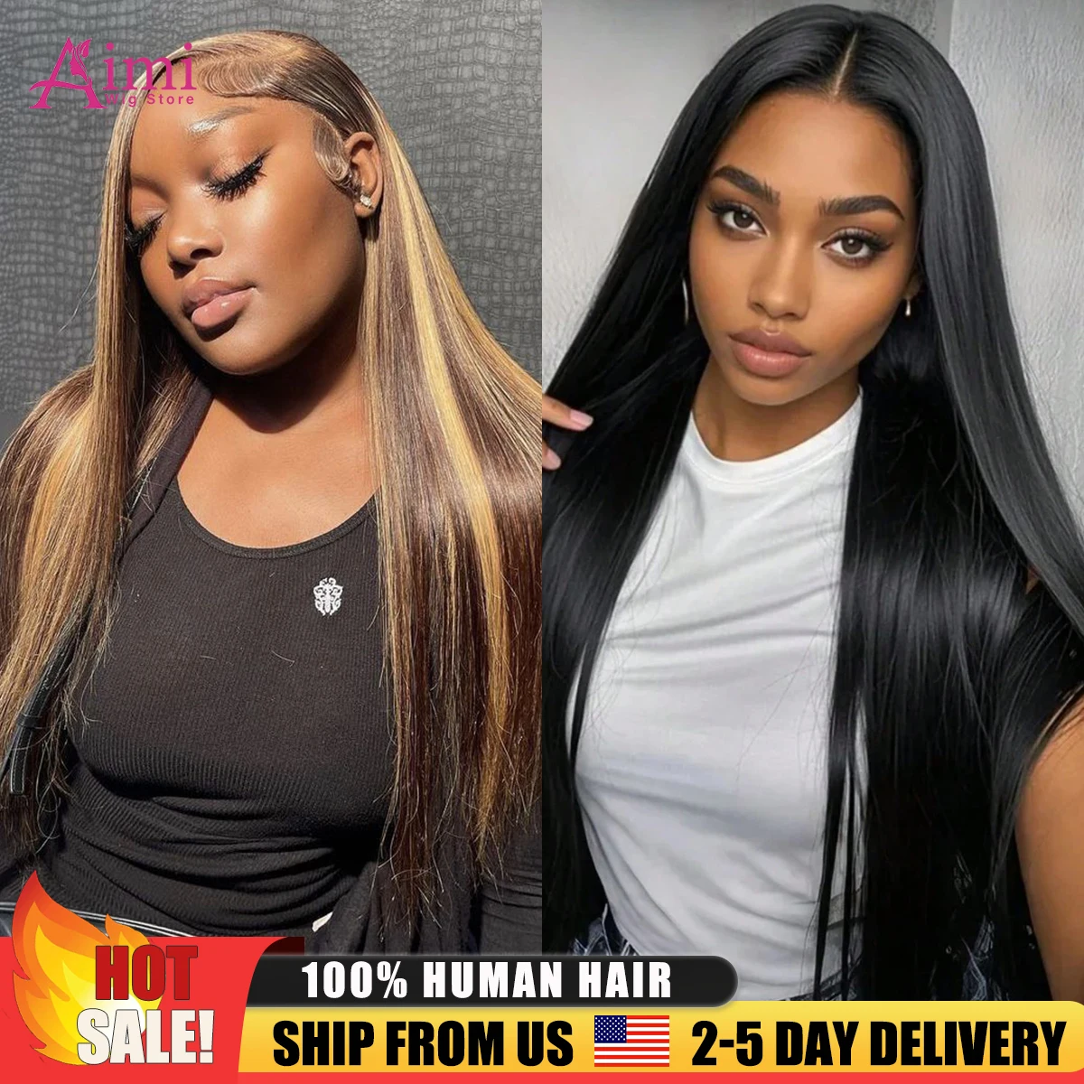 40 pollici Evidenziare 4/27 Parrucca diritta dei capelli umani 200 Densità 13x6 Hd Parrucca frontale in pizzo Parrucca brasiliana pre pizzicata dei capelli umani colorati