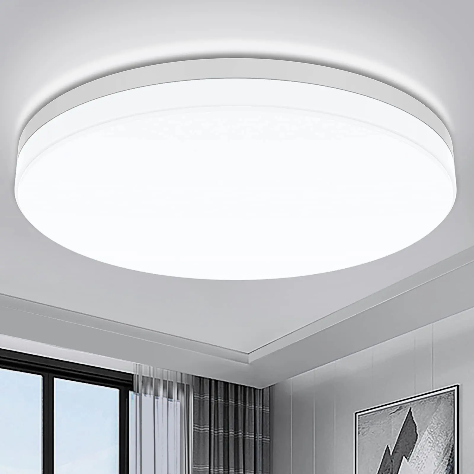 Ultra cienka okrągłe LED lampa sufitowa IRALAN oświetlenie do sypialni neutralny biały chłodna biała, ciepła biel 48W 36W 24W 18W oświetlenie sufitowe