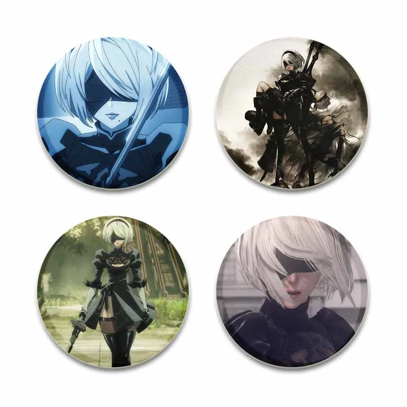 أنيمي لعبة Nier Automata Ver لينة زر دبابيس كول الكرتون فتاة المينا بروش تأثيري عملة شارة ظهره الملابس والاكسسوارات #4