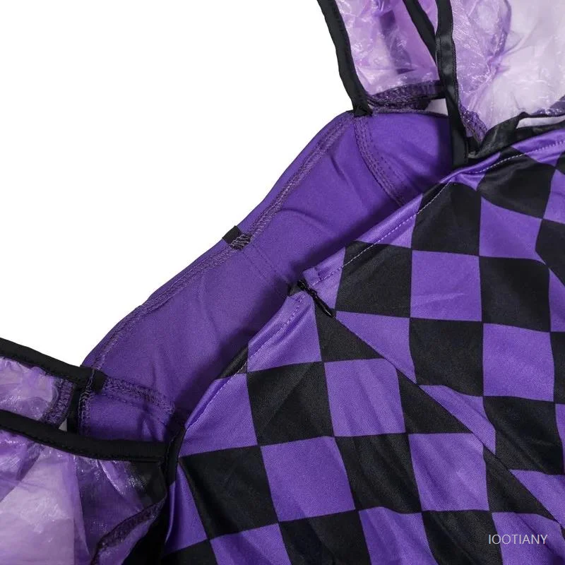 Halloween Carnival Performance Funny Naughty Purple Clown Costume Circus Horror Ghost Role Play Costume