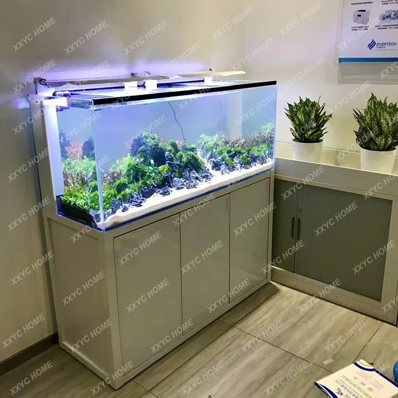 Fish Tank Living Room Creative Rain Drip Grass Tank Bottom Filter Aquarium Small Household Dry Wet Separation Glass Stream