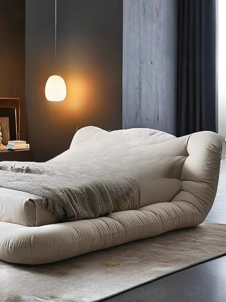 Solid color cream, soft bag floor bed