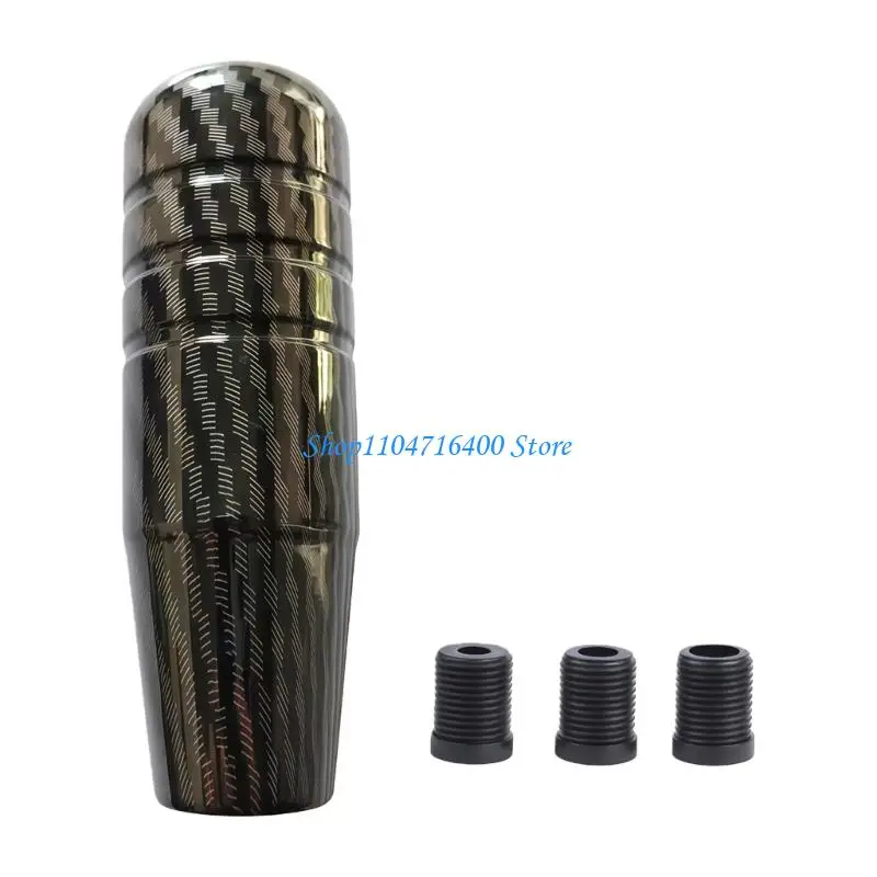 y1gd Carbon Fiber Pattern Shifting Knob Aluminum Build Ergonomic Manual Vehicles Knob