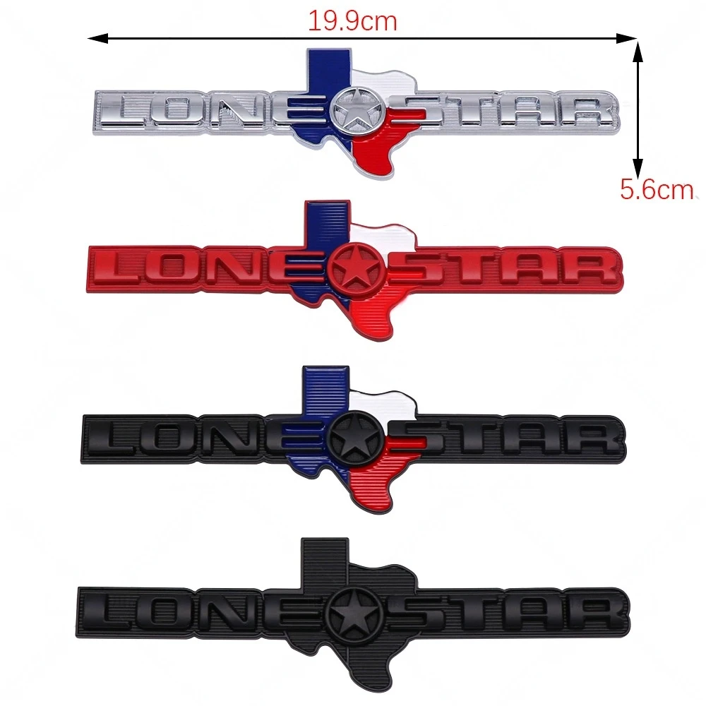 1pc Metal LONE STAR Texas Emblem Universal Stick on Vehicle Badge 3D Decal for Car Truck SUV Etc.