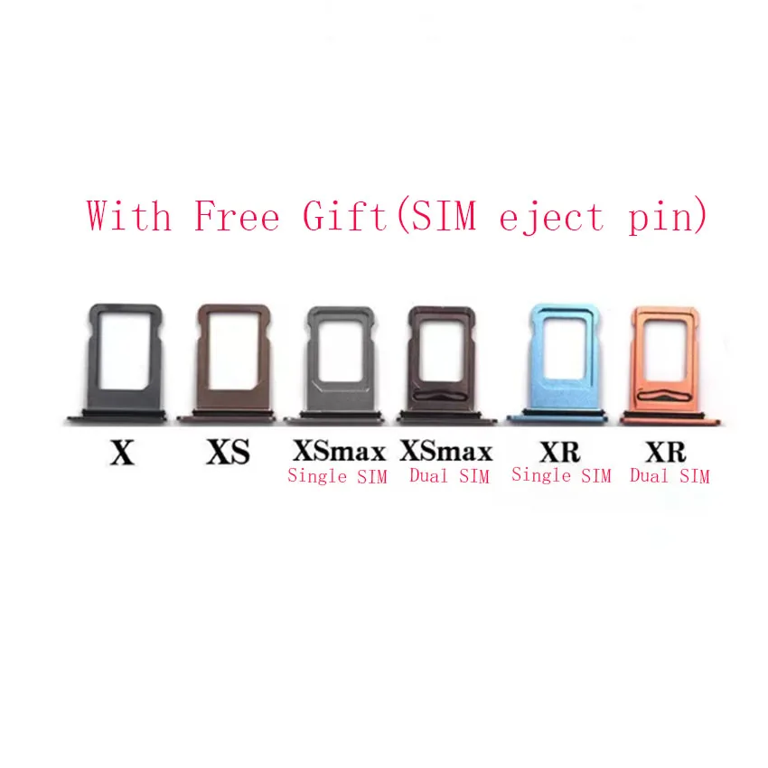 Single Dual SIM Card Slot With SIM Eject Pin For iPhone X XS XSM XR Max Reader Connector Socket Tray Holder Slot Module Parts