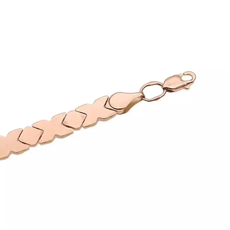 Creative 585 Rose Gold Bracelet for Women Plated 14K Rose Gold Fashion Wide Edition New in Light Luxury Bangles Banquet Jewelry