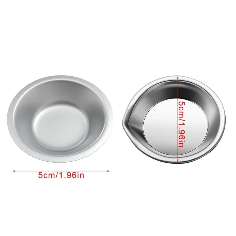 090F 6 Pcs Round Paint Bowl Stainless Steel Paint Mixing Palette Tray for Drawing