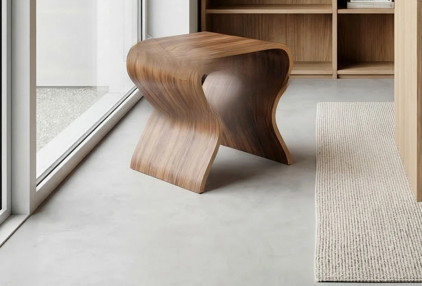 

Solid wood sliced single seat stool, practical and comfortable