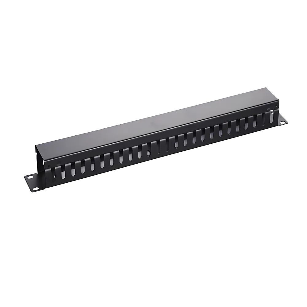 Metal Black Network Cable Management Arm IW-PP-CM-03-25 Rack Mounted 19 Inch in Cabinet Racks for Cat 5e/6a Cables Data Center