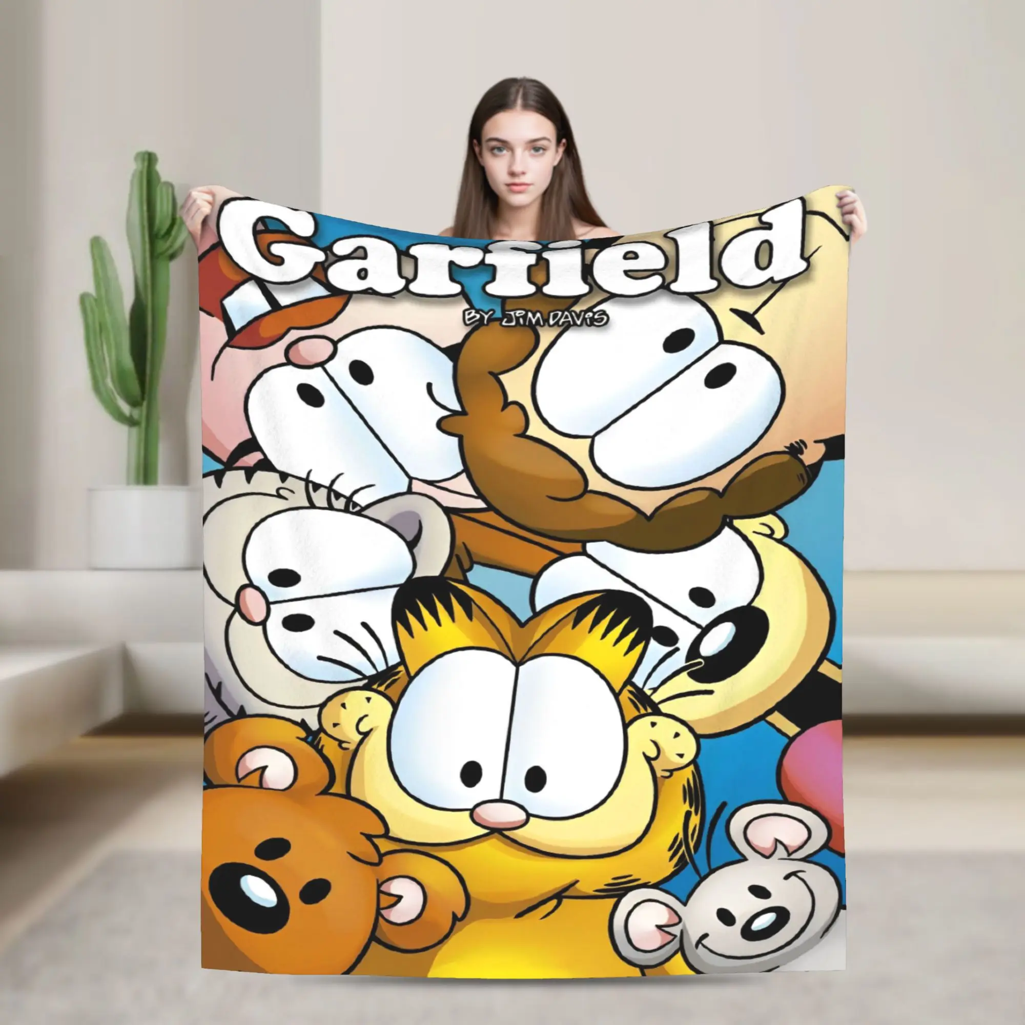 

Одеяло с принтом G-Garfields Aniem Kawaill Cats для мужчин и женщин, уютные мягкие одеяла для дивана 50x60 дюймов, несколько размеров