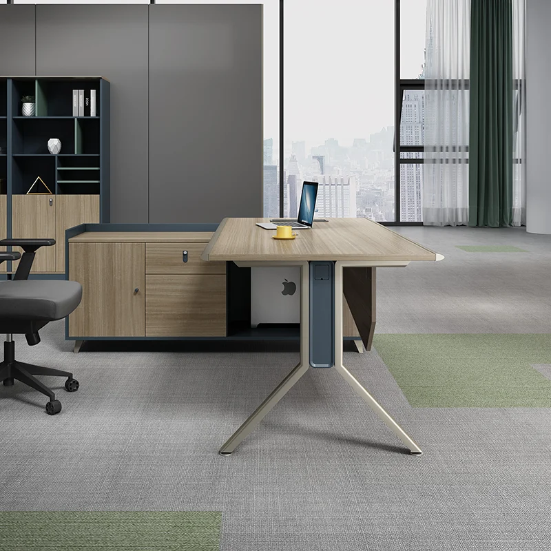 

#Ergonomic Convertible Executive Desk For CEO Managers Modern Office Furniture With Storage