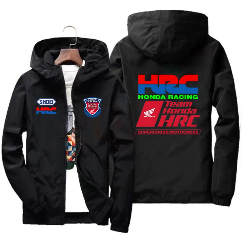 Honda Herren Motorrad wasserdichte Jacke, Honda HRC Kapuzenjacke, individuelle Racing Team Logo Jacke, Herren Sport Windjacke