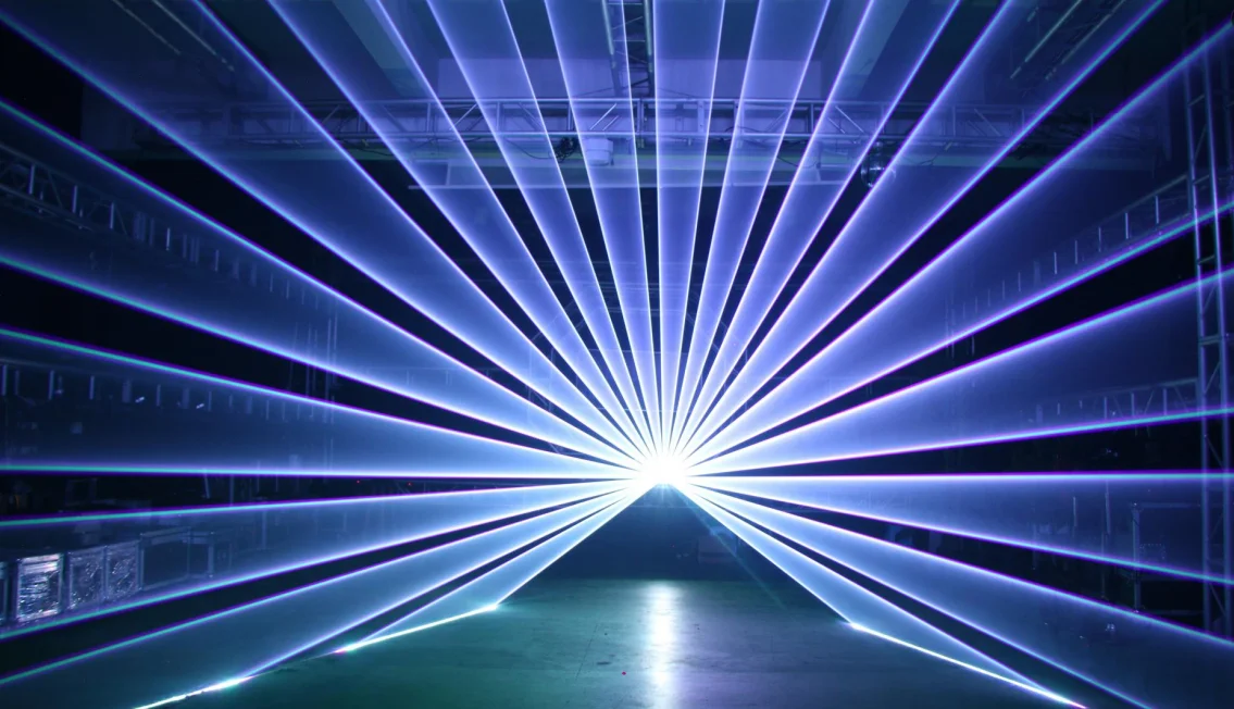 15W RGB Full-Color LED Laser Light with DMX Control for Wedding Dance Disco Bar Night Club Animation