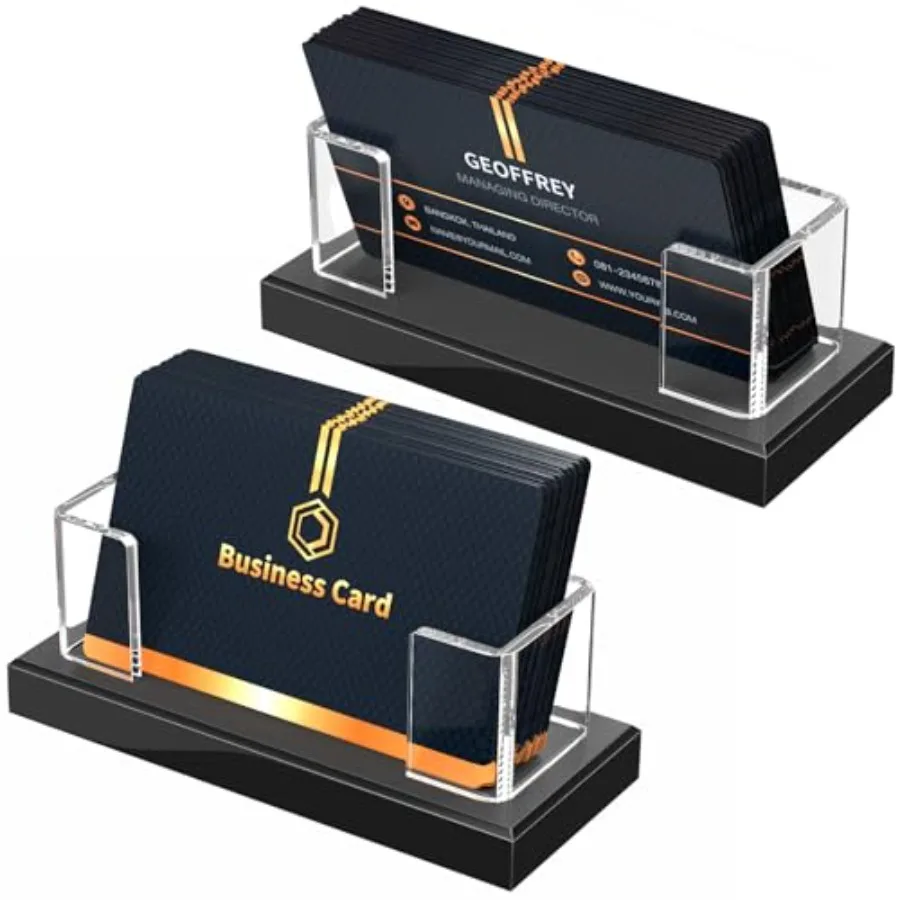 

Acrylic Business Card Holder: Clear Plastic Business Cards Display Stand for Desk - Gift Card Organizer for Office 8 Pieces