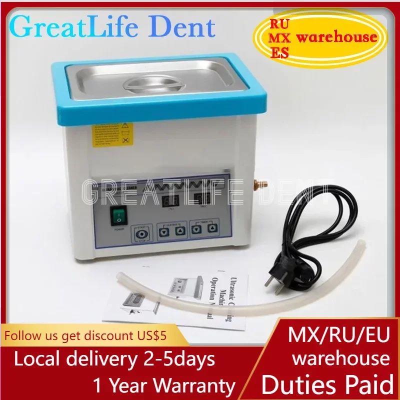 

GreatLife Dent Plastic 5L Ultrasonic Glasses Dental Tooth Cleaner Jewelry Denture Cleaner Machine Ultrasonic Jewelry Cleaner