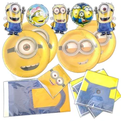 Miniso Minions Anime Festivel Diy Rekwisieten Feest Verjaardag Serviesgoed Accessoire Feestartikelen 1 Jaar Oud Jubileum Folie Ballon Cup