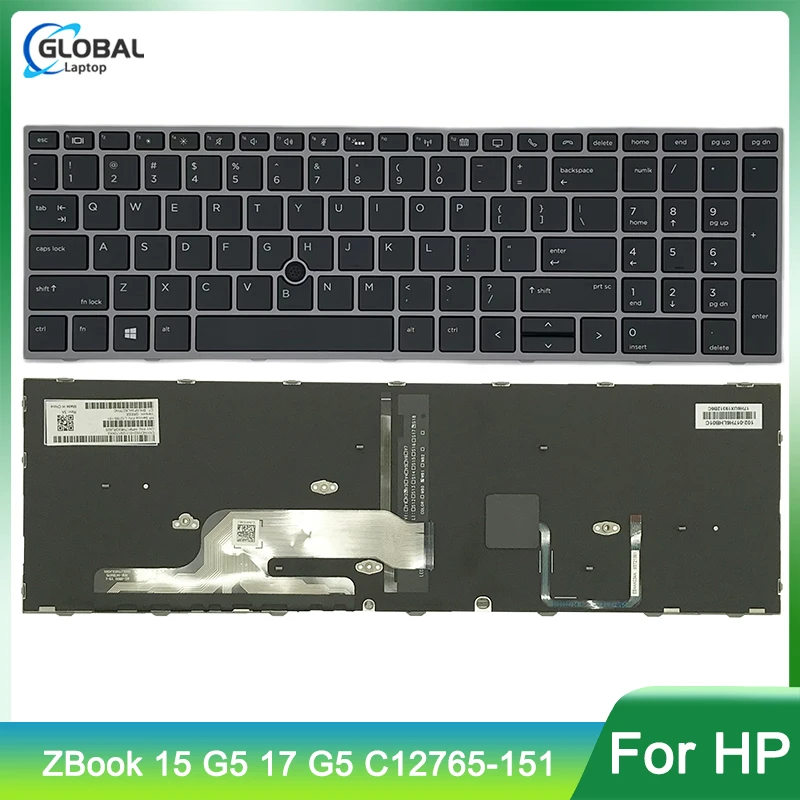 

100% Original New US Backlit Laptop Keyboard for HP ZBOOK 15 G5 17 G5 Mobile Workstation Backlight Point With Frame L12765-151