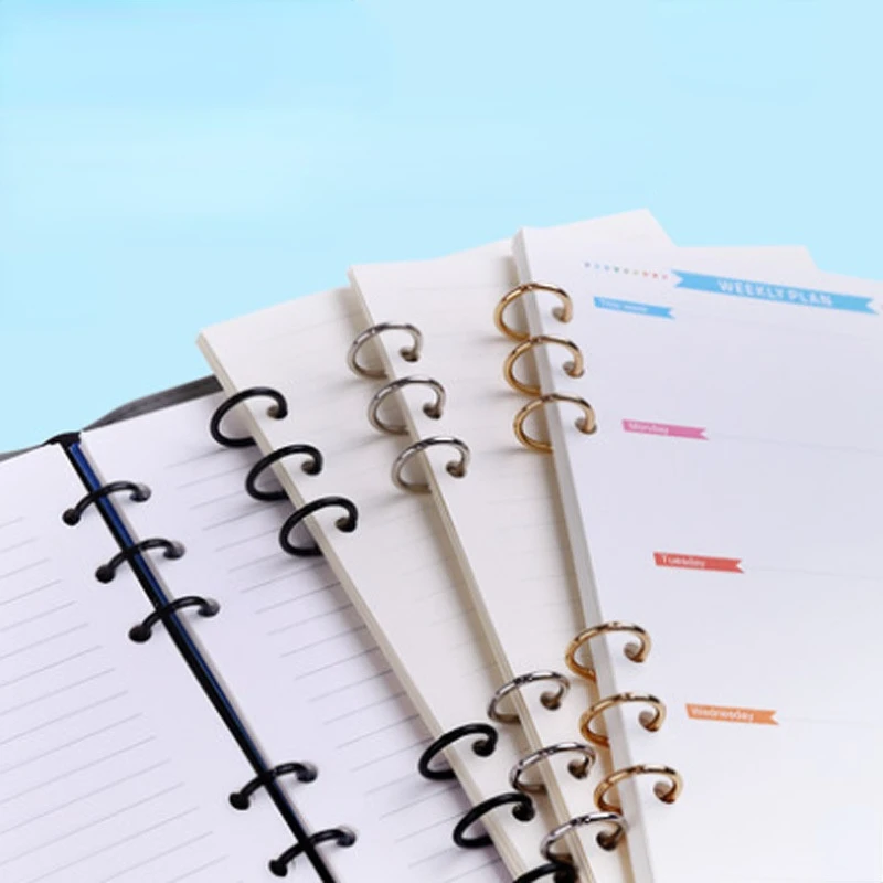 2 Pcs 3 Rings Metal Loose Leaf Ring Binder Hinged Ring Binding Rings Calendar Circle Scrapbook Clips