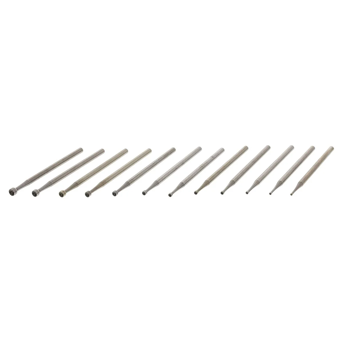 ABJT 12 Pcs Round Cup Burr Set, 3/32Inch Shank Wire Rounder Bits Jewelry Carving Bits (0.8-3.0mm)