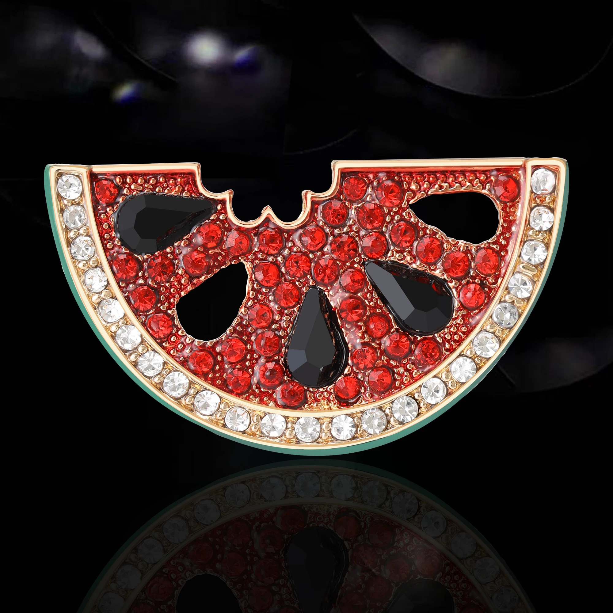 

Fashion Rhinestone Watermelon Brooches for Women Unisex Fruit Pins Keychain Event Party New Gifts Jewelry Decoration Accessories