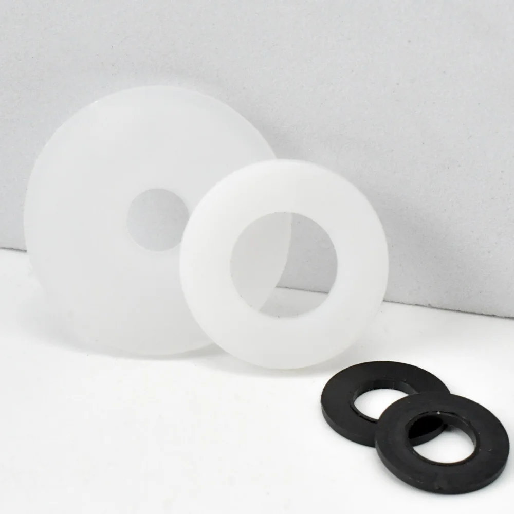 Rondella piatta in nylon di plastica bianca nera M2 M2.5 M3 M4 M5 M6 M8 M10 M12 M14 M16 M18 M20 M22 M24 Anello di guarnizione isolante distanziatore aereo