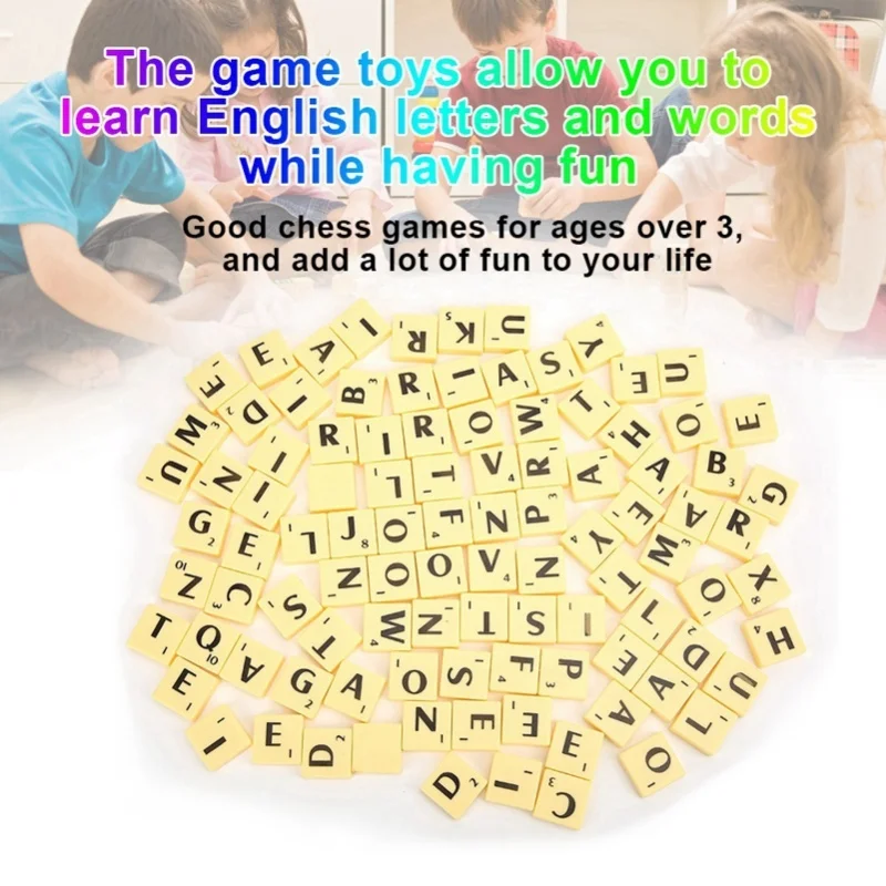Interesting Board Game Puzzle Tiles Letters Interactive Educational Children Toys