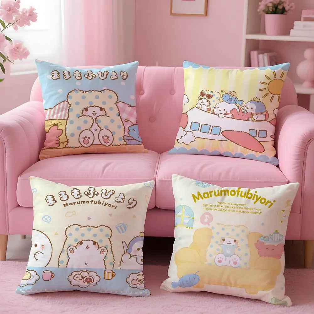 

MINISO M-Marumofubiyori Pillow Case Skin-Friendly And Comfortable Fabric Pillowcase Lnvisible Lilky Zipper