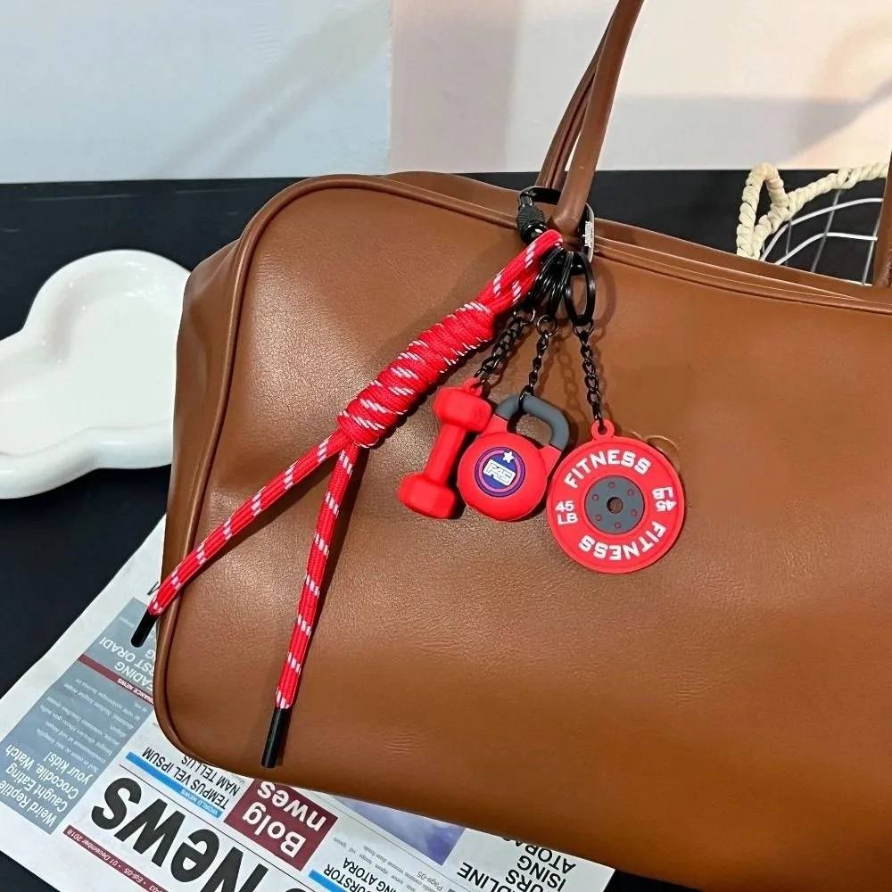 

Mini Barbell Plates Keychain with D-shaped Buckle Water Cups Simulation Dumbbells Keyring Kettlebells Creative