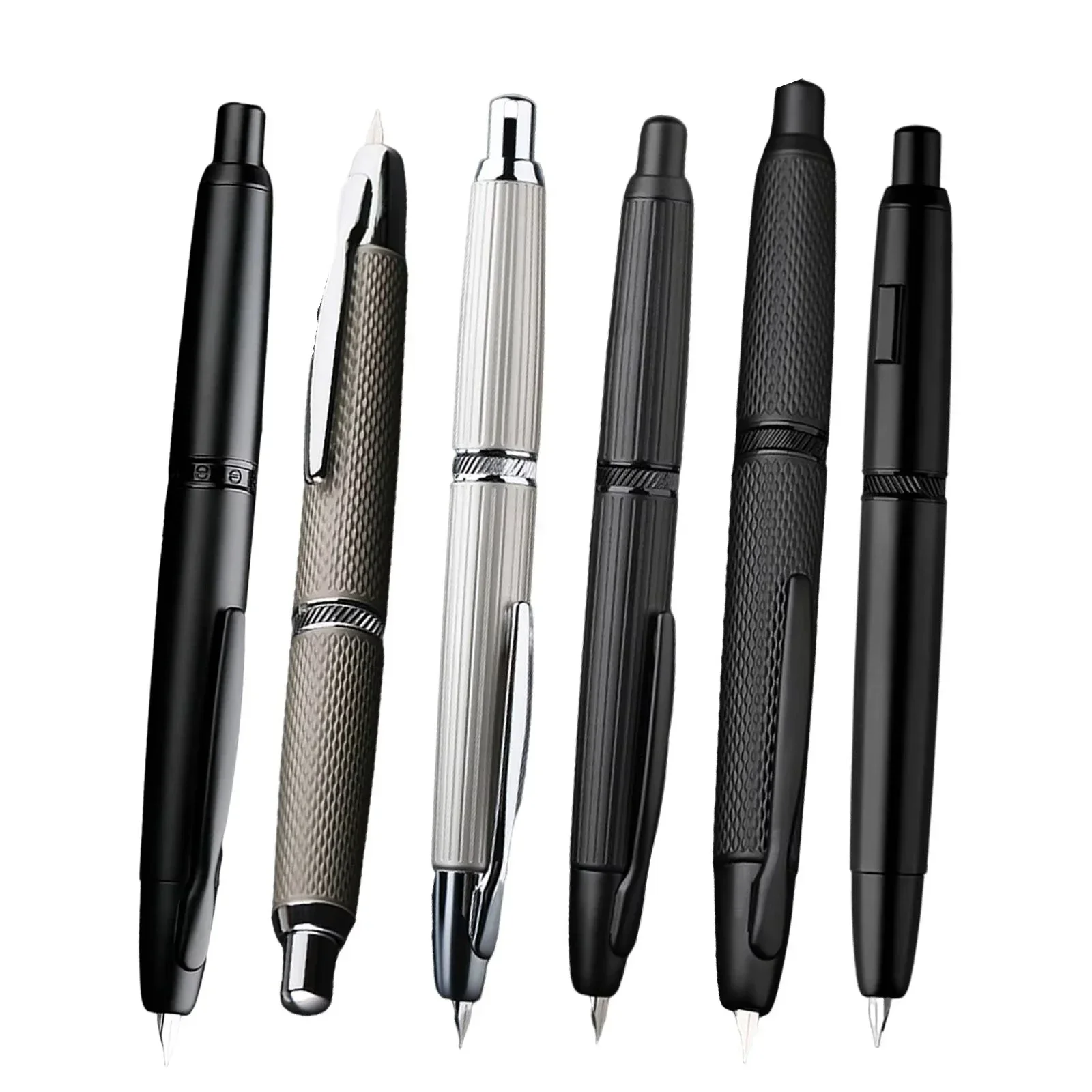 

New Majohn A1 Press Fountain Pens Fish Scale with Retractable Black EF 0.4MM Nib Metal Writing Ink Pen School Office Supplies