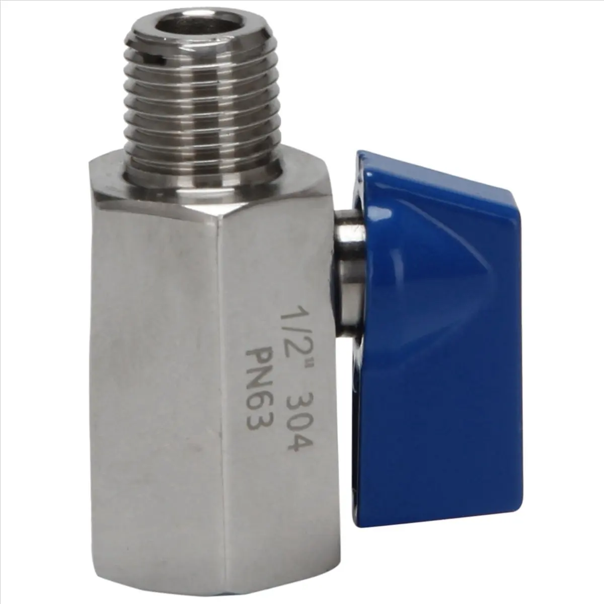ABFS Ball Valve 1/2 inch 304 Stainless Steel Mini Ball Valve Female and Male NPT Great for Shower Head Control Valve