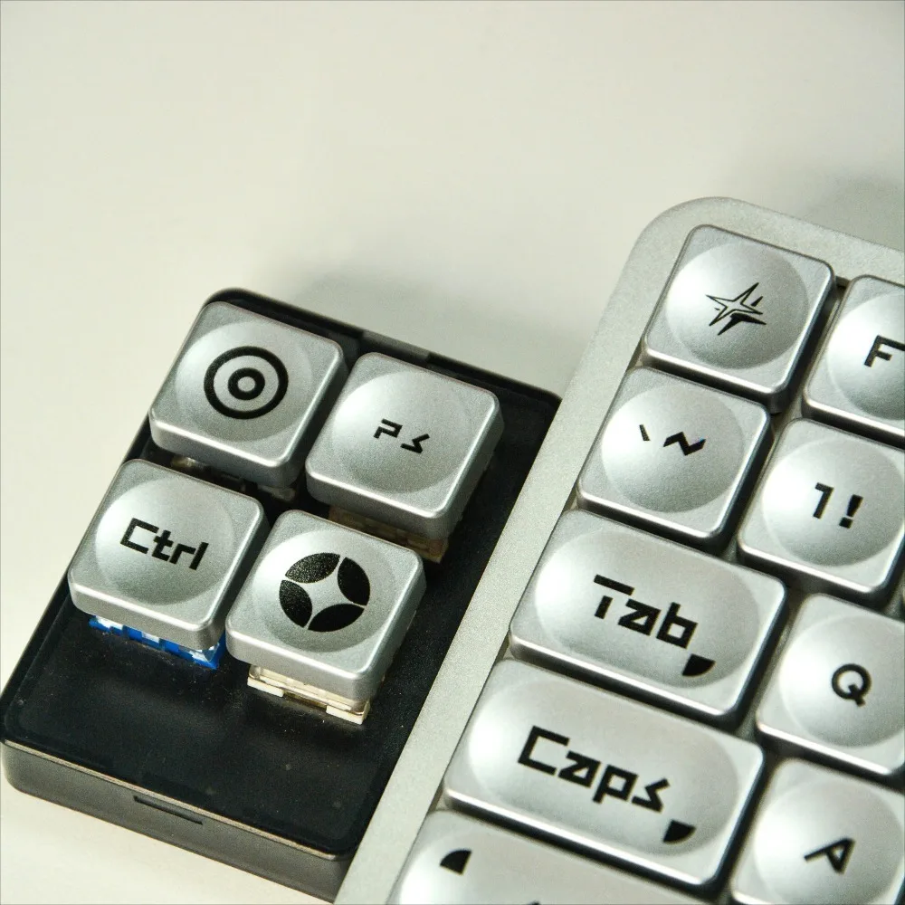 LCK-75 Layout Low Profile Keycap Set Silver Spray Paint Ultra Thin Keycaps for Cross Shaped Low Axis Mechanical Keyboard Keycap
