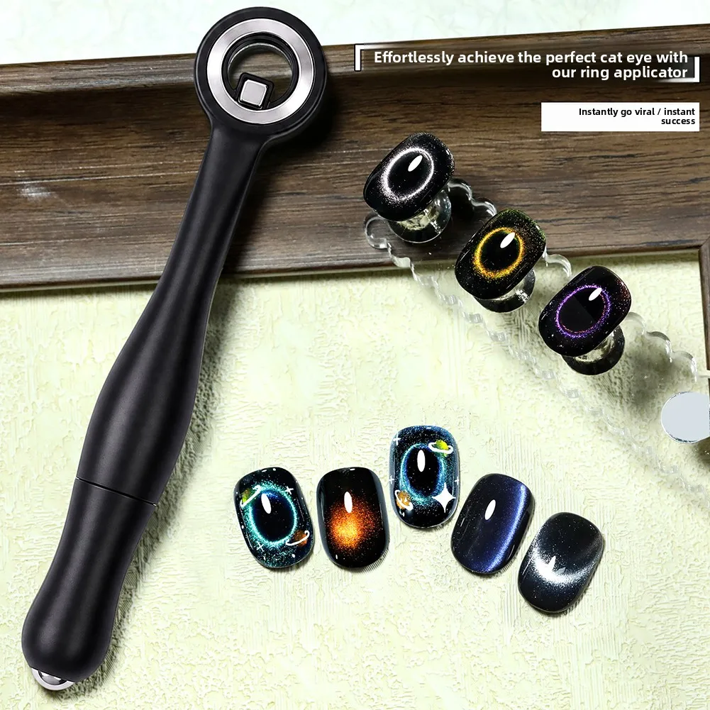 Cat Eyes Magnets For Nails Rings Hollow Circular Design With Handle For French Heart Effect Strong Nail Magnets Tool