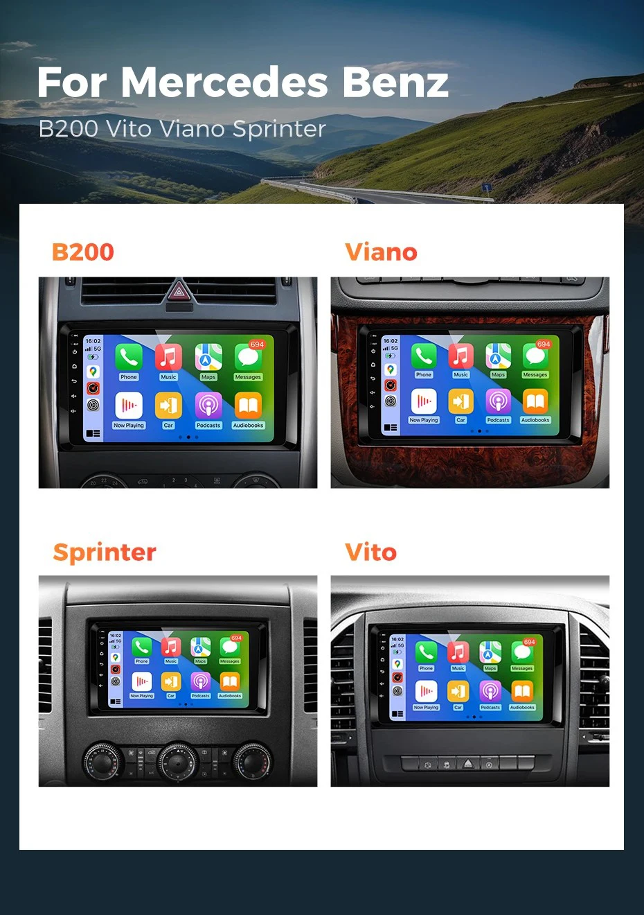 Android 16 Für Benz Sprinter Volkswagen Crafter 2006 - 2016 2K QLED Android Autoradio Multimedia Videoplayer GPS Stereo CarPlay – Detail 3