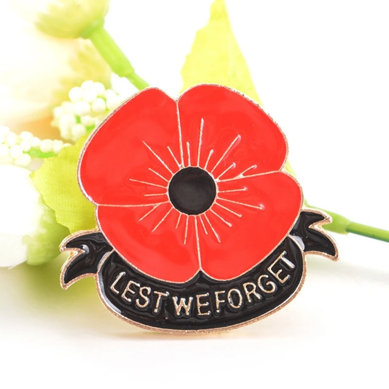 Red Poppy Pins Lapel Brooches Apparel Badges Pins for Women Girls on Veterans Day Memorial Day Remembrance Day Gift