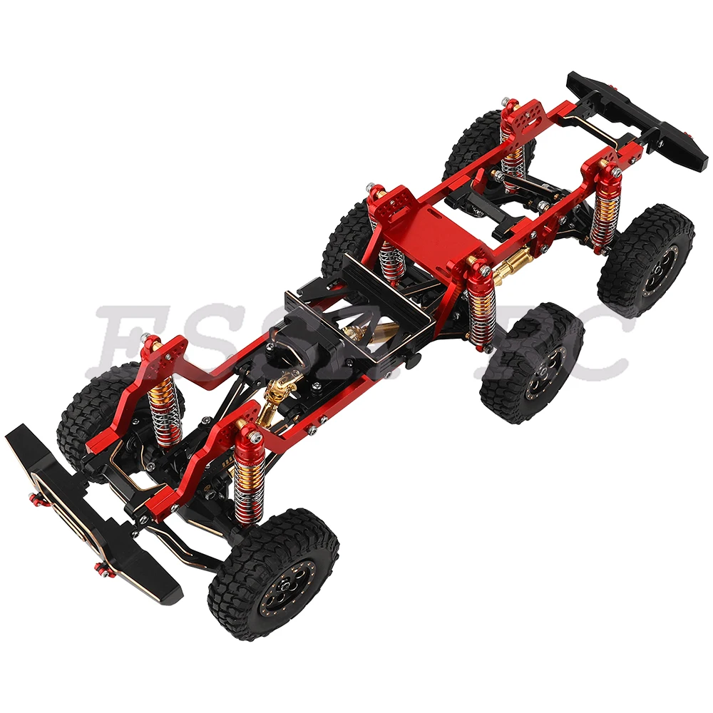 TRX4-M Mosiądz i metalowa rama podwozia samochodu RC 6x6 z przednimi środkowymi tylnymi osiami Skrzynia biegów DIY dla TRX4M 1/18 RC Crawler Części