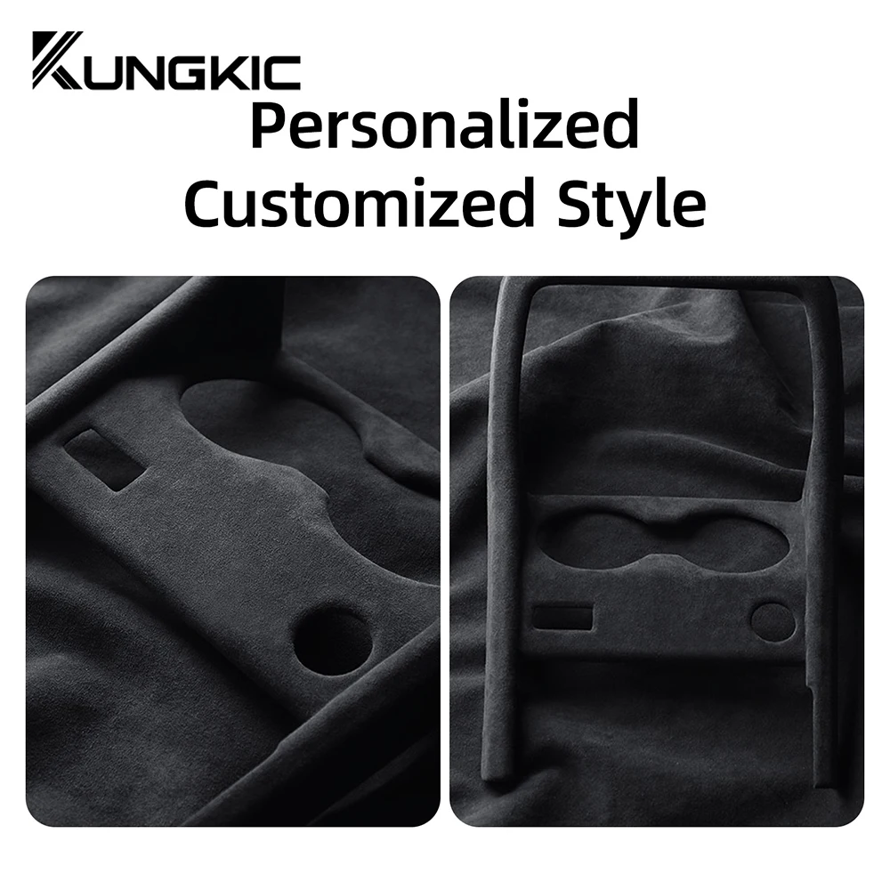 KUNGKIC Italian Top Suede Car Center Control Frame Cover for Bmw X1 U11 2023 2024 LHD Turn Fur Car Interior Trim Accessories