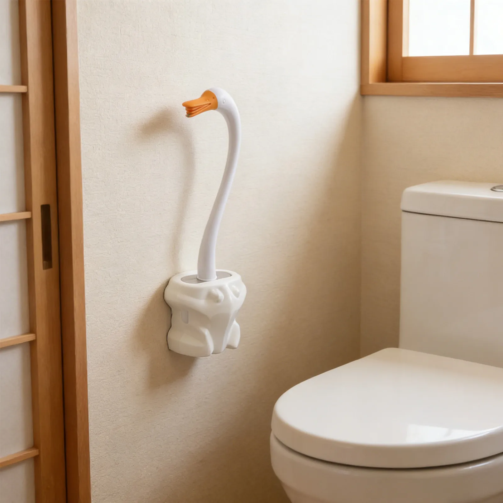 

1pc Swan Toilet Bowl Brush Wall Mounted Toilet Brush Long Handle Toilet Cleaning Brush Swan Toilet Scrubber