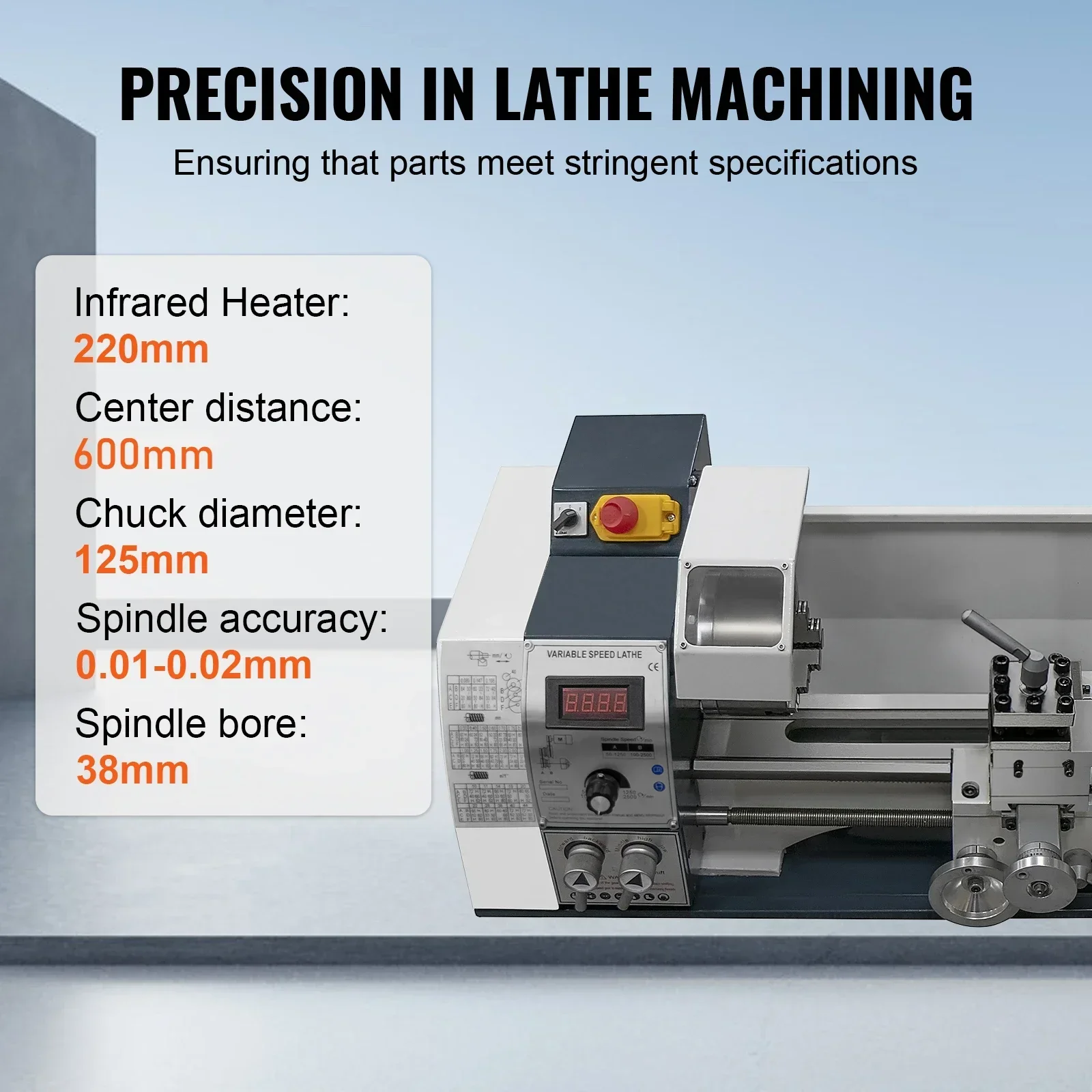 Mini Metal Lathe Metal Mini Lathe Brushless Brushed Variable Speed 1200W 220x600 220x750 220x500 180x350