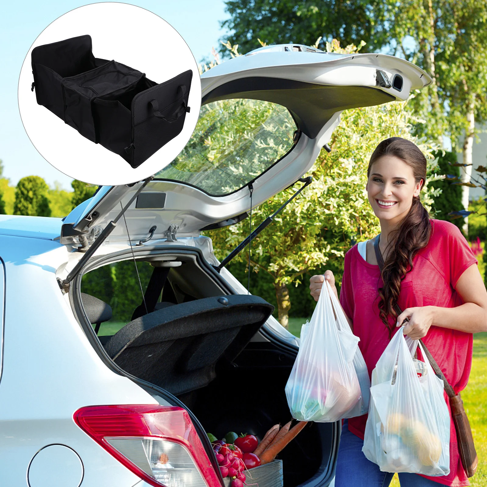 

Waterproof Insulation Storage Box Foldable Oxford Cloth Car Containing Case Multi-Use Trunk Organizer for Van Garage Hiking