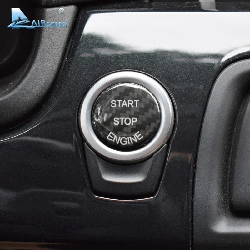 For BMW E70 E71 F25 F26 F01 F20 F21 F30 F10 Carbon Fiber Engine Start Ignition Button Cover Stickers, Interior Trim Accessories