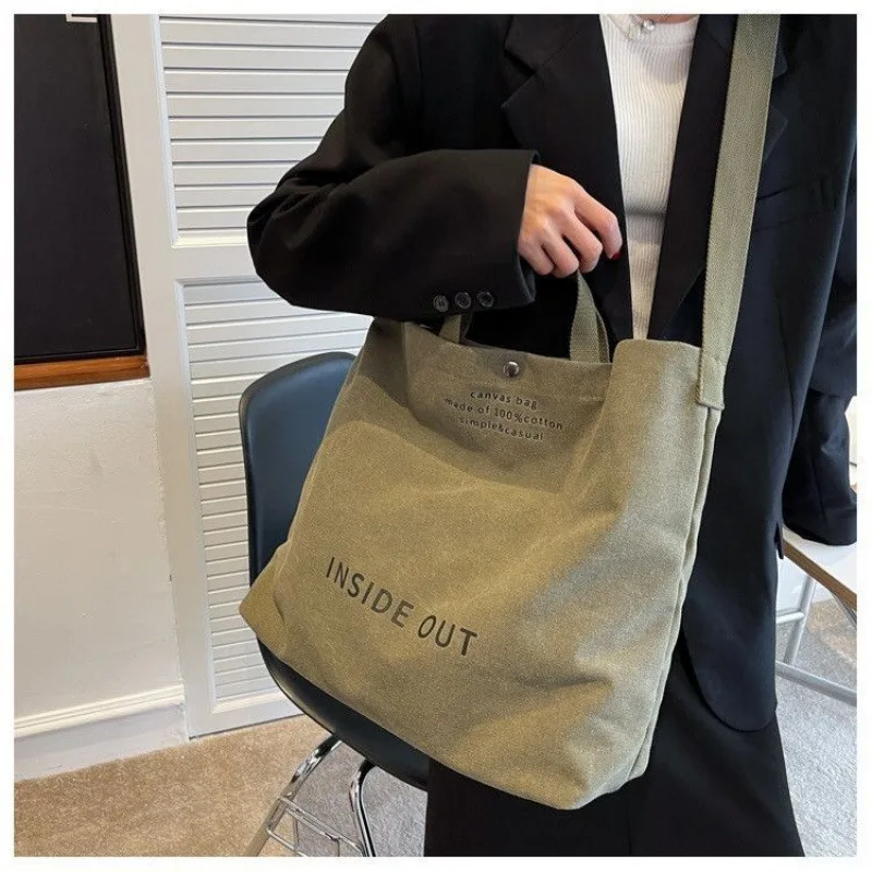 Large canvas bag with compartments