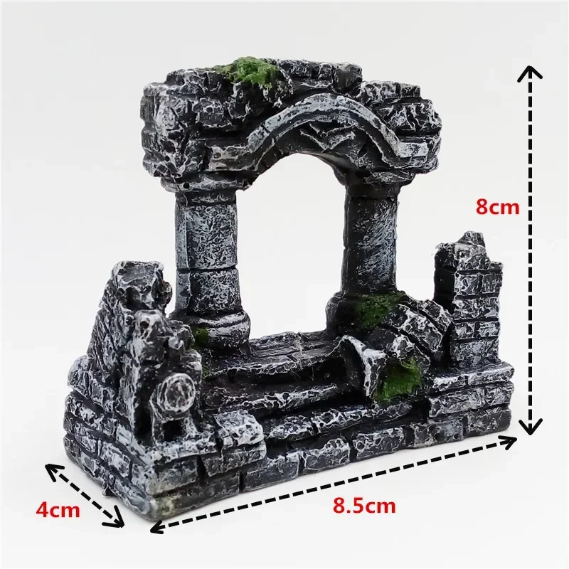 Aquarium Decoration Resin Rome Square Stone Pillars Aquarium Landscaping Fish Tank Ornament Decoration Landscape Decorative 1pcs